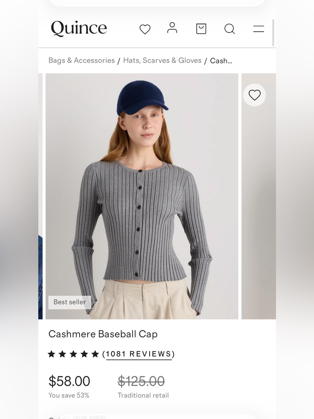 Quince Navy Blue Wool Cap